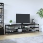 Mueble de TV metal y madera contrachapada negro 200x30x50 cm en Muebles TV | Comprar online en Foru.es
