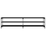 Mueble de TV metal y madera contrachapada negro 200x30x50 cm en Muebles TV | Comprar online en Foru.es