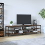 Mueble de TV metal y contrachapada roble ahumado 200x30x50cm en Muebles TV | Comprar online en Foru.es