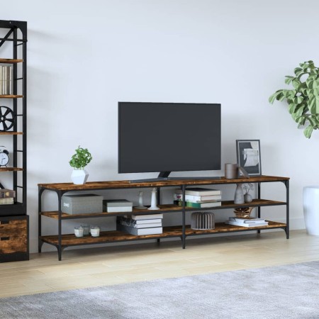 Mueble de TV metal y contrachapada roble ahumado 200x30x50cm en Muebles TV | Comprar online en Foru.es