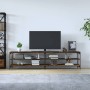 Mueble de TV metal y contrachapada roble ahumado 200x30x50cm en Muebles TV | Comprar online en Foru.es