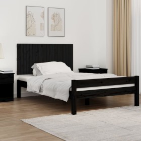 Cabecero de cama pared madera maciza pino negro 127,5x3x60 cm de vidaXL, Cabeceros y pies de cama - Ref: Foro24-824842, Preci...
