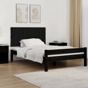 Wandbett-Kopfteil aus schwarzem Kiefernholz, 127,5 x 3 x 60 cm von vidaXL, Kopf- und Fußteile - Ref: Foro24-824842, Preis: 68...