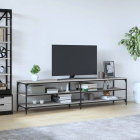 Mueble TV metal y madera contrachapada gris Sonoma 200x30x50 cm en Muebles TV | Comprar online en Foru.es