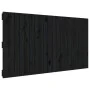 Cabecero de cama pared madera maciza pino negro 127,5x3x60 cm de vidaXL, Cabeceros y pies de cama - Ref: Foro24-824842, Preci...