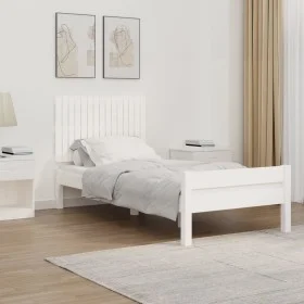 Solid white pine wood wall bed headboard 95.5x3x60 cm by vidaXL, Headboards and footboards - Ref: Foro24-824834, Price: 49,46...