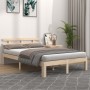 Estructura de cama de madera maciza 140x190 cm de vidaXL, Camas y somieres - Ref: Foro24-814734, Precio: 115,35 €, Descuento: %