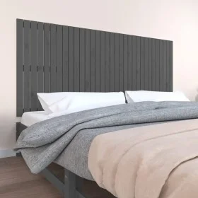 Gray pine solid wood wall bed headboard 204x3x90 cm by vidaXL, Headboards and footboards - Ref: Foro24-824880, Price: 126,48 ...