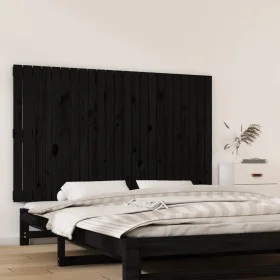 Solid black pine wood wall bed headboard 147x3x90 cm by vidaXL, Headboards and footboards - Ref: Foro24-824897, Price: 82,70 ...