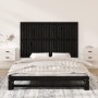 Cabecero de cama de pared madera maciza pino negro 147x3x90 cm de vidaXL, Cabeceros y pies de cama - Ref: Foro24-824897, Prec...