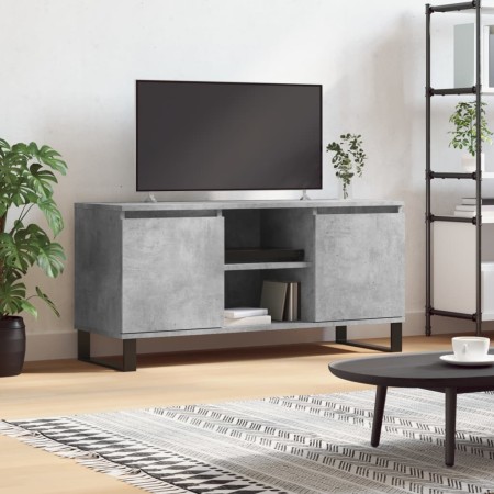 Mueble de TV madera de ingeniería gris hormigón 104x35x50 cm en Muebles TV | Comprar online en Foru.es