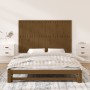 Cabecero cama pared madera maciza pino marrón miel 147x3x90 cm de vidaXL, Cabeceros y pies de cama - Ref: Foro24-824896, Prec...