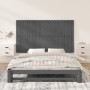 Cabecero de cama de pared madera maciza pino gris 159,5x3x90 cm de vidaXL, Cabeceros y pies de cama - Ref: Foro24-824900, Pre...
