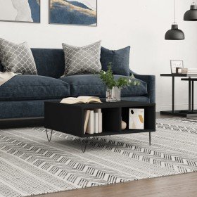 Mesa de centro madera de ingeniería negro 60x60x30 cm en Mesas de centro | Comprar online en Foru.es