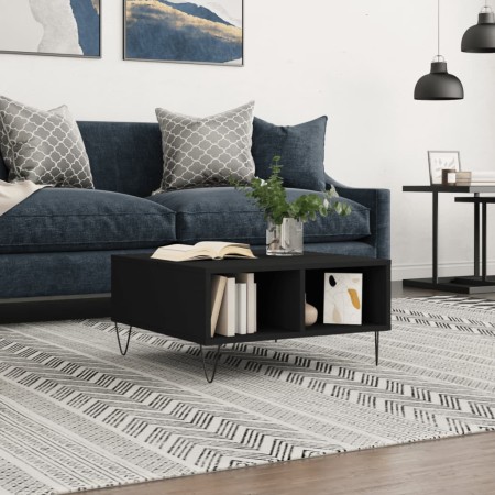 Mesa de centro madera de ingeniería negro 60x60x30 cm en Mesas de centro | Comprar online en Foru.es