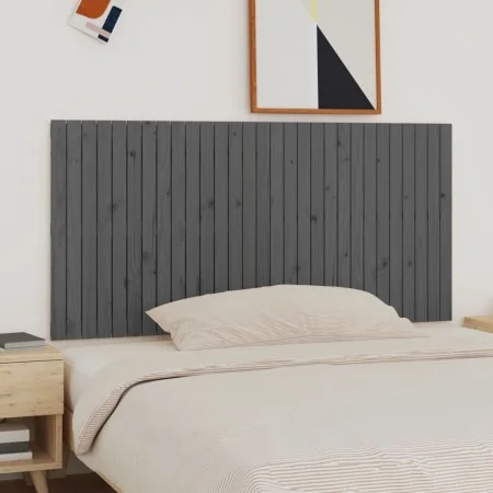 Wandbett-Kopfteil aus massivem Kiefernholz in Grau, 185 x 3 x 90 cm von vidaXL, Kopf- und Fußteile - Ref: Foro24-824915, Prei...