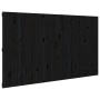 Cabecero de cama pared madera maciza pino negro 204x3x110 cm de vidaXL, Cabeceros y pies de cama - Ref: Foro24-824932, Precio...