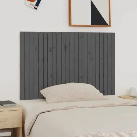 Cabecero de cama de pared madera maciza pino gris 140x3x90 cm de vidaXL, Cabeceros y pies de cama - Ref: Foro24-824920, Preci...