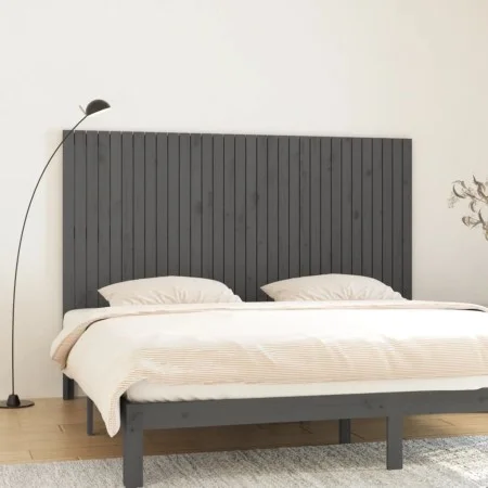Gray pine solid wood wall bed headboard 204x3x110 cm by vidaXL, Headboards and footboards - Ref: Foro24-824930, Price: 141,21...