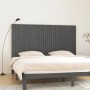 Cabecero de cama de pared madera maciza pino gris 204x3x110 cm de vidaXL, Cabeceros y pies de cama - Ref: Foro24-824930, Prec...