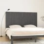 Cabecero de cama de pared madera maciza pino gris 204x3x110 cm de vidaXL, Cabeceros y pies de cama - Ref: Foro24-824930, Prec...