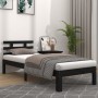 Estructura de cama madera maciza negro 90x200 cm de vidaXL, Camas y somieres - Ref: Foro24-814743, Precio: 94,54 €, Descuento: %