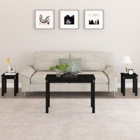 Mesas apilables 3 piezas madera maciza de pino negro de vidaXL, Mesas auxiliares - Ref: Foro24-824982, Precio: 57,41 €, Descu...