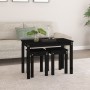 Mesas apilables 3 piezas madera maciza de pino negro de vidaXL, Mesas auxiliares - Ref: Foro24-824982, Precio: 57,41 €, Descu...