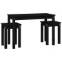 Mesas apilables 3 piezas madera maciza de pino negro de vidaXL, Mesas auxiliares - Ref: Foro24-824982, Precio: 57,41 €, Descu...