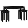 Mesas apilables 3 piezas madera maciza de pino negro de vidaXL, Mesas auxiliares - Ref: Foro24-824982, Precio: 57,41 €, Descu...