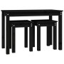 Mesas apilables 3 piezas madera maciza de pino negro de vidaXL, Mesas auxiliares - Ref: Foro24-824982, Precio: 57,41 €, Descu...