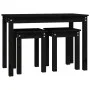 Mesas apilables 3 piezas madera maciza de pino negro de vidaXL, Mesas auxiliares - Ref: Foro24-824982, Precio: 57,41 €, Descu...