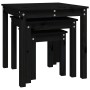 Mesas apilables 3 piezas madera maciza de pino negro de vidaXL, Mesas auxiliares - Ref: Foro24-824977, Precio: 61,52 €, Descu...