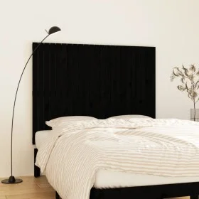 Solid black pine wood wall bed headboard 146.5x3x110 cm by vidaXL, Headboards and footboards - Ref: Foro24-824947, Price: 98,...