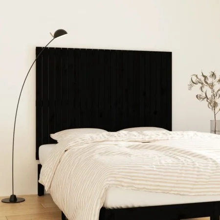 Solid black pine wood wall bed headboard 146.5x3x110 cm by vidaXL, Headboards and footboards - Ref: Foro24-824947, Price: 98,...