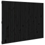 Cabecero de cama pared madera maciza pino negro 146,5x3x110 cm de vidaXL, Cabeceros y pies de cama - Ref: Foro24-824947, Prec...