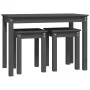 Mesas apilables 3 piezas madera maciza de pino gris de vidaXL, Mesas auxiliares - Ref: Foro24-824980, Precio: 57,41 €, Descue...