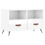 Mueble de TV madera contrachapada blanco brillo 80x36x50 cm en Muebles TV | Comprar online en Foru.es