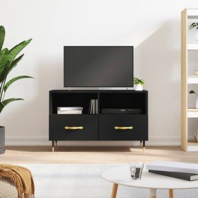 Mueble para TV madera contrachapada negro 80x36x50 cm en Muebles TV | Comprar online en Foru.es