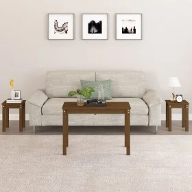 Stapeltische 3 Stück massives Kiefernholz honigbraun von vidaXL, Seitentische - Ref: Foro24-824981, Preis: 57,41 €, Rabatt: %