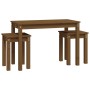 Mesas apilables 3 piezas madera maciza de pino marrón miel de vidaXL, Mesas auxiliares - Ref: Foro24-824981, Precio: 57,41 €,...
