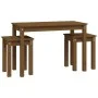 Mesas apilables 3 piezas madera maciza de pino marrón miel de vidaXL, Mesas auxiliares - Ref: Foro24-824981, Precio: 57,41 €,...