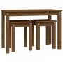 Mesas apilables 3 piezas madera maciza de pino marrón miel de vidaXL, Mesas auxiliares - Ref: Foro24-824981, Precio: 57,41 €,...