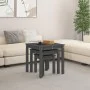 Stackable tables 3 pieces solid gray pine wood by vidaXL, Side tables - Ref: Foro24-824975, Price: 75,01 €, Discount: %