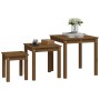 Mesas apilables 3 piezas madera maciza de pino marrón miel de vidaXL, Mesas auxiliares - Ref: Foro24-824976, Precio: 68,22 €,...