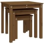Mesas apilables 3 piezas madera maciza de pino marrón miel de vidaXL, Mesas auxiliares - Ref: Foro24-824976, Precio: 68,22 €,...