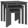 Mesas apilables 3 piezas madera maciza de pino gris de vidaXL, Mesas auxiliares - Ref: Foro24-824975, Precio: 75,85 €, Descue...