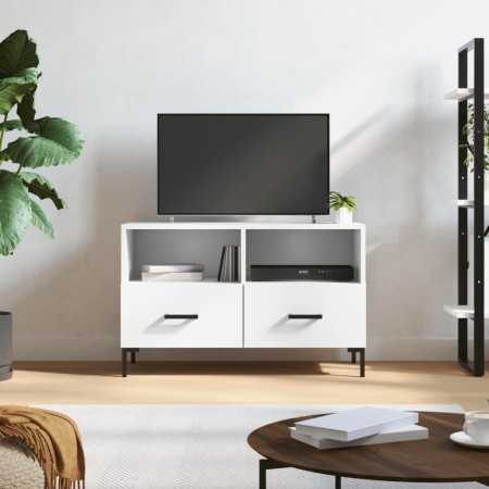 Mueble para TV madera contrachapada blanco 80x36x50 cm en Muebles TV | Comprar online en Foru.es