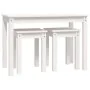 Mesas apilables 3 piezas madera maciza de pino blanco de vidaXL, Mesas auxiliares - Ref: Foro24-824979, Precio: 75,21 €, Desc...