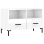 Mueble de TV madera contrachapada blanco brillo 80x36x50 cm en Muebles TV | Comprar online en Foru.es